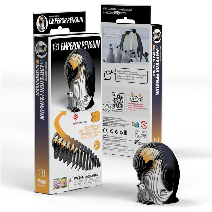 Eugy | 3D Cardboard Model Kit | Sea Life | Emperor Penguin | 6+ - Kleine Eland