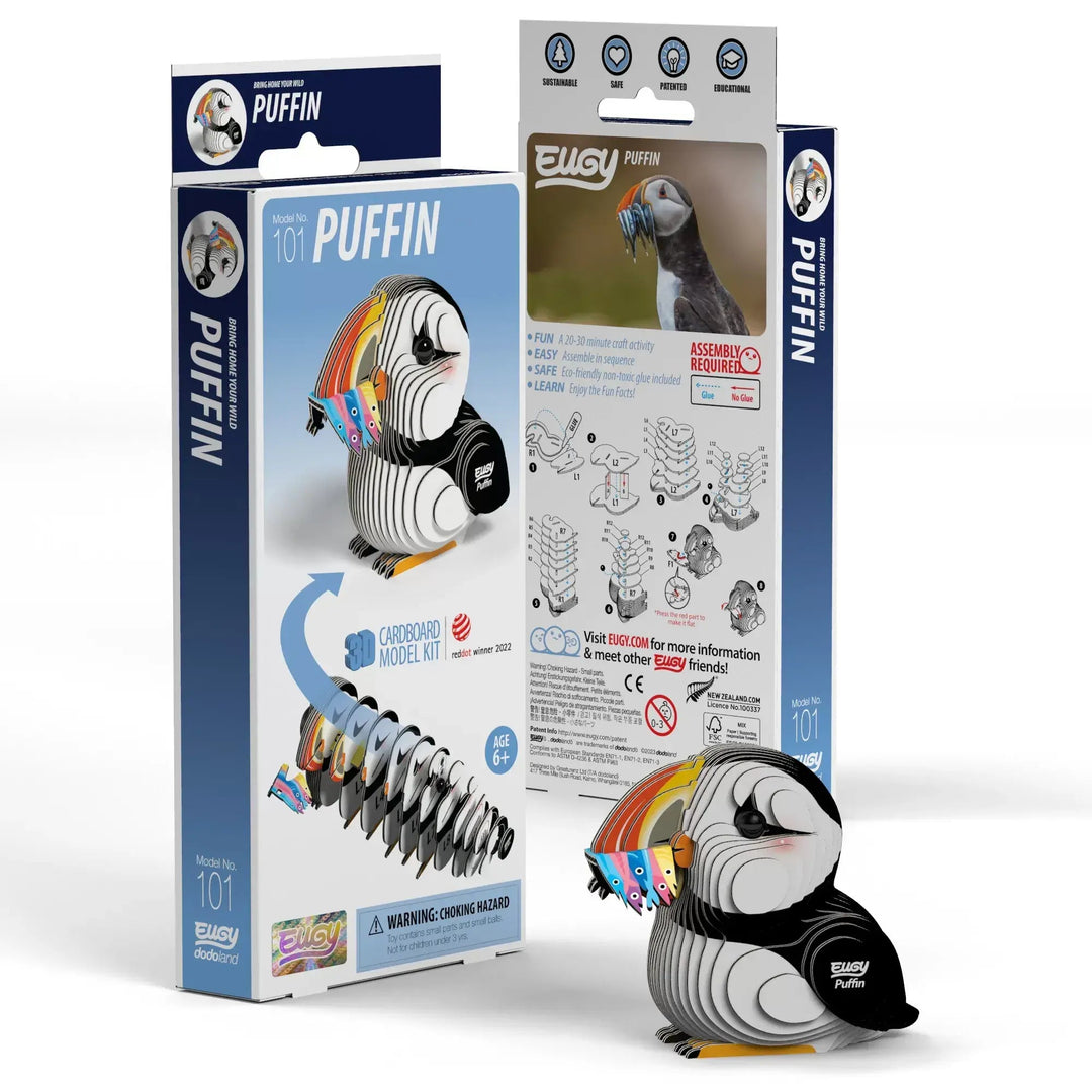 Eugy | 3D Cardboard Model Kit | Sea Life | Puffin | 6+ - Kleine Eland