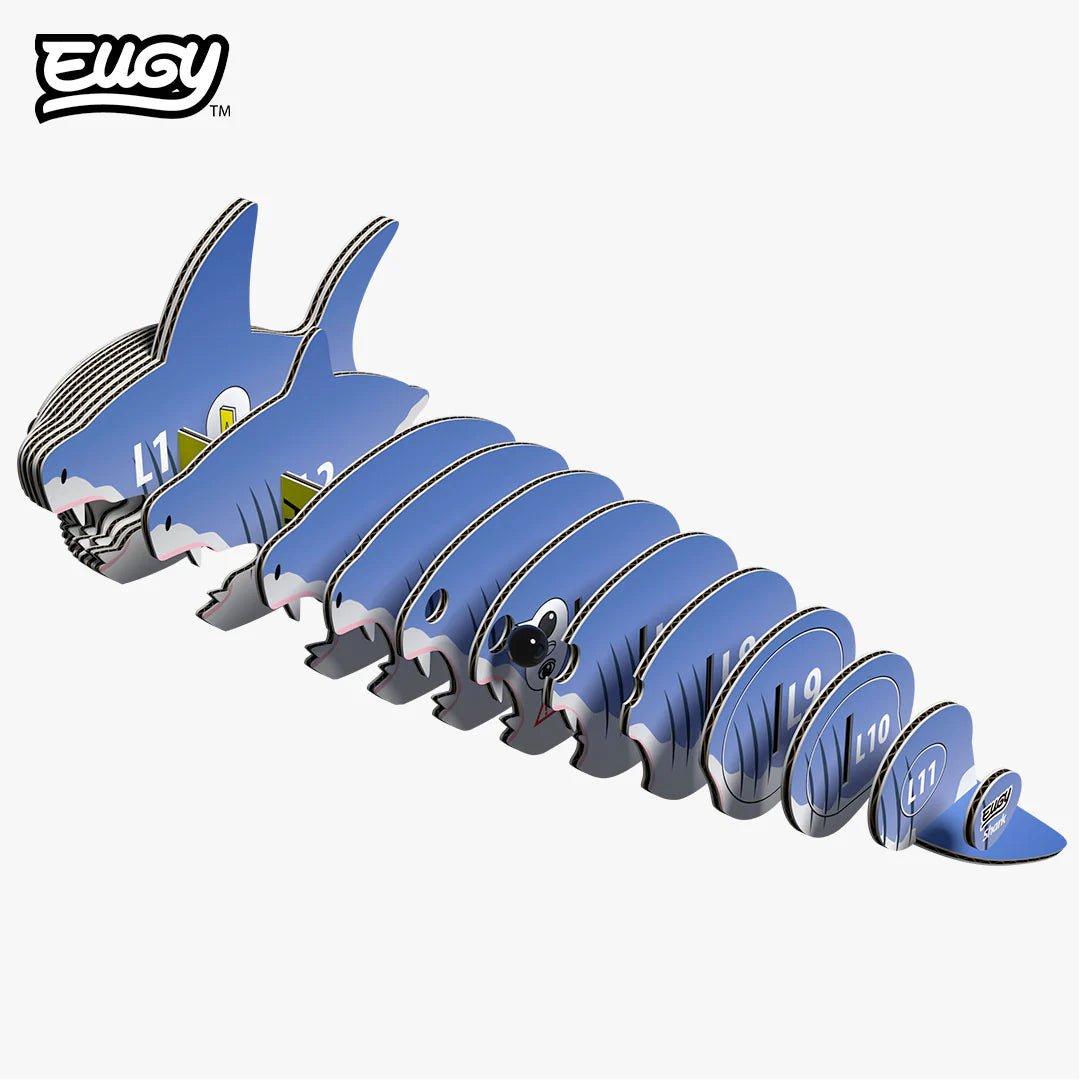 Eugy | 3D Cardboard Model Kit | Sea Life | Witte Haai | 27 stukjes | 6+ - Kleine Eland