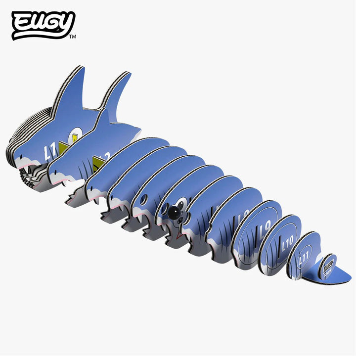 Eugy | 3D Cardboard Model Kit | Sea Life | Witte Haai | 27 stukjes | 6+ - Kleine Eland