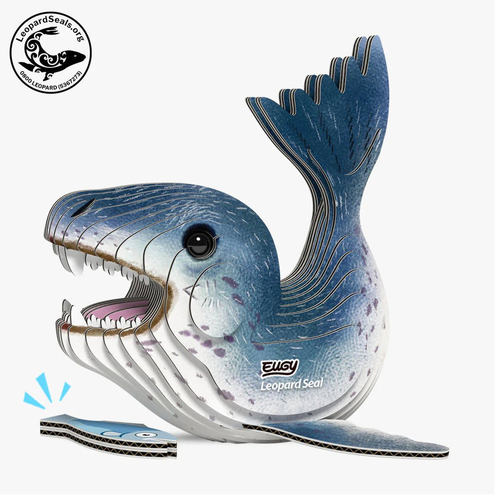 Eugy | 3D Cardboard Model Kit | Sea Life | Zeeluipaard | 25 stukjes | 6+ - Kleine Eland