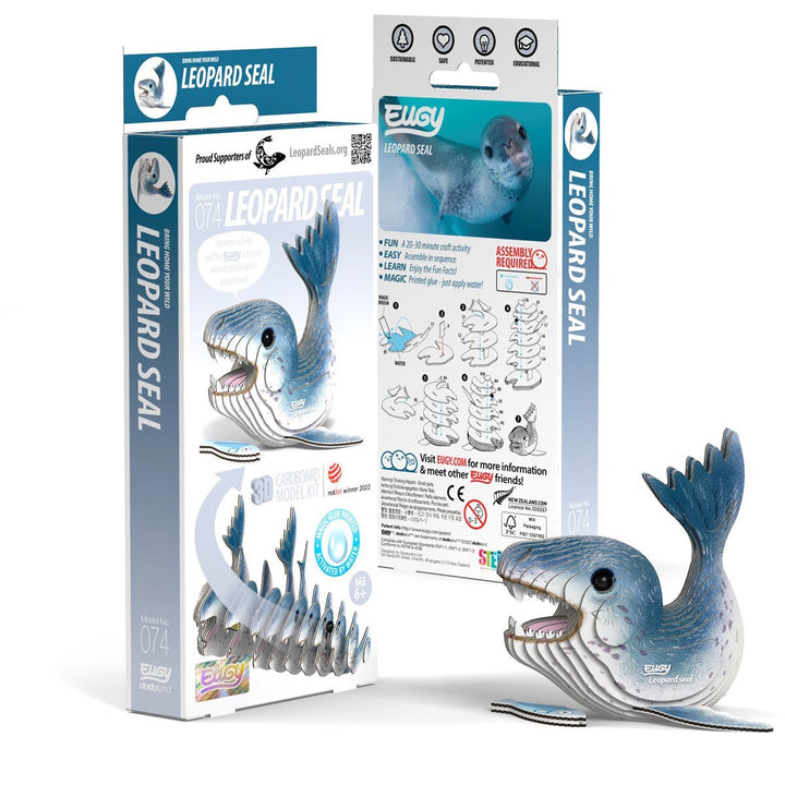 Eugy | 3D Cardboard Model Kit | Sea Life | Zeeluipaard | 6+ - Kleine Eland