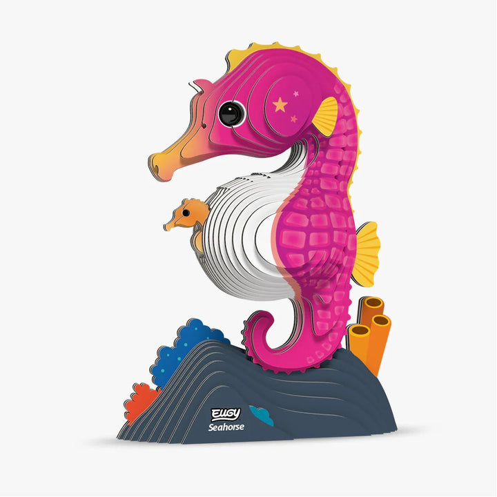 Eugy | 3D Cardboard Model Kit | Sea Life | Zeepaardje | 51 stukjes | 6+ - Kleine Eland
