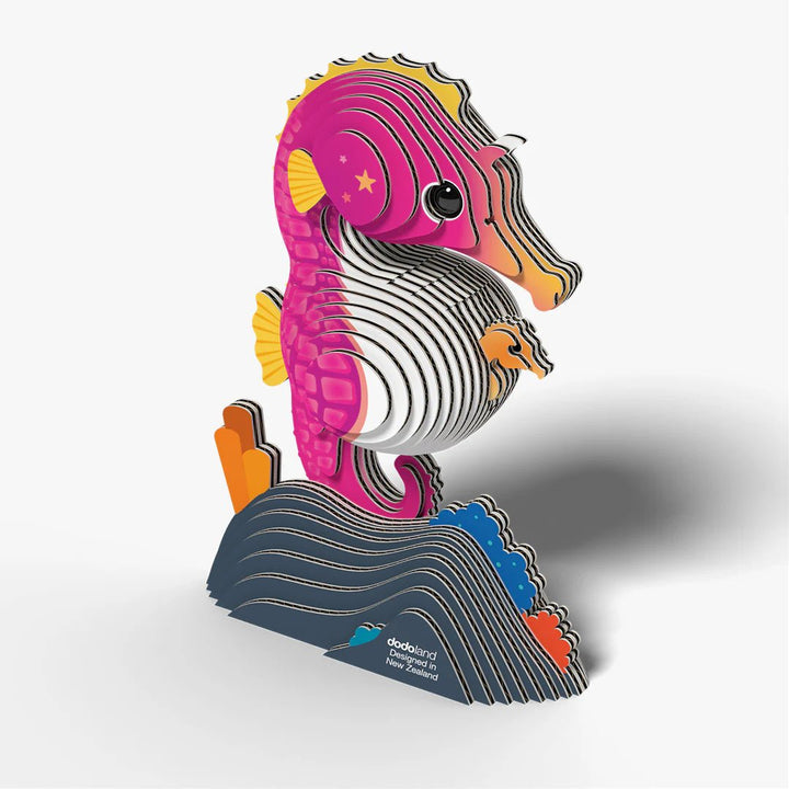Eugy | 3D Cardboard Model Kit | Sea Life | Zeepaardje | 51 stukjes | 6+ - Kleine Eland