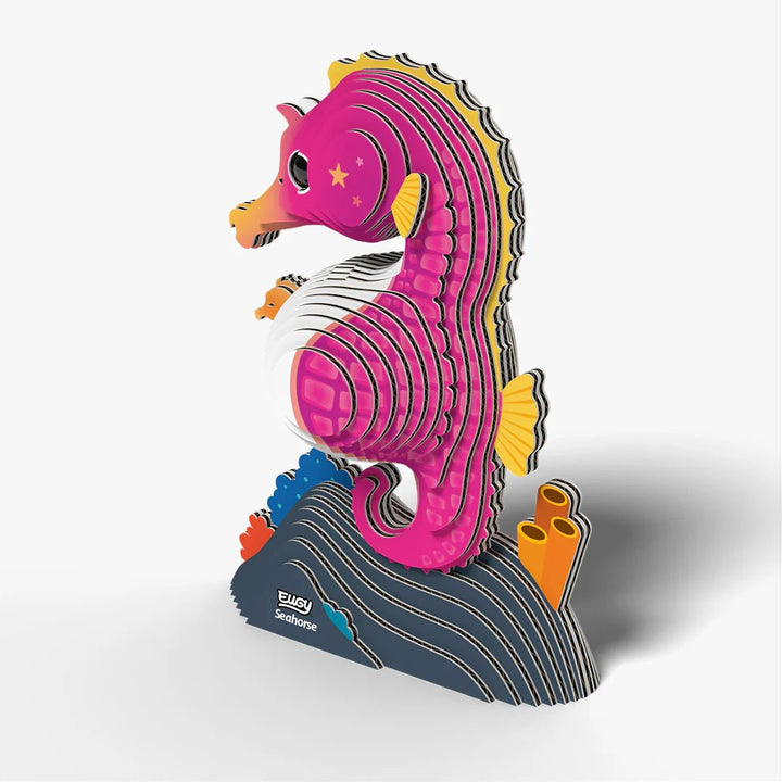 Eugy | 3D Cardboard Model Kit | Sea Life | Zeepaardje | 51 stukjes | 6+ - Kleine Eland