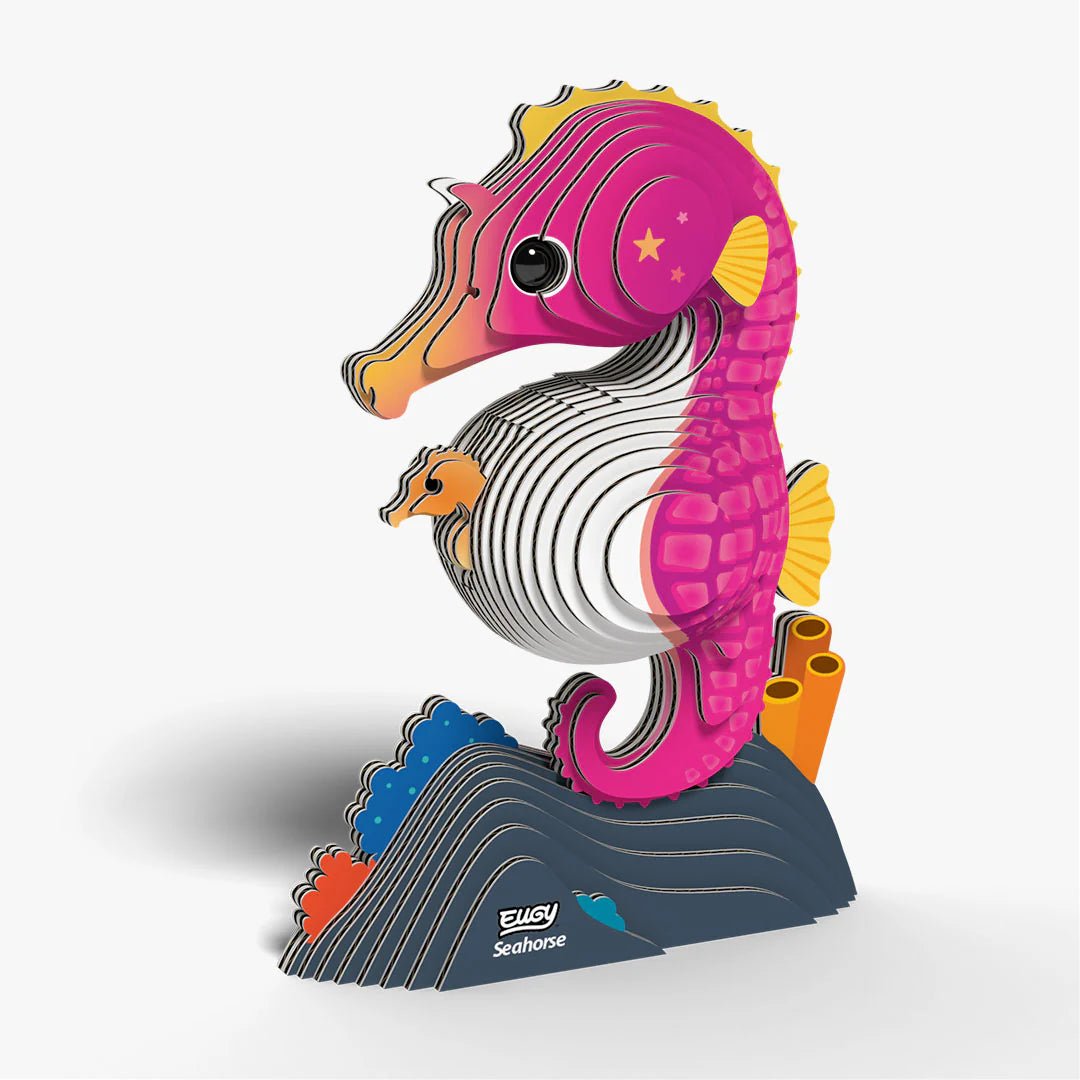 Eugy | 3D Cardboard Model Kit | Sea Life | Zeepaardje | 51 stukjes | 6+ - Kleine Eland