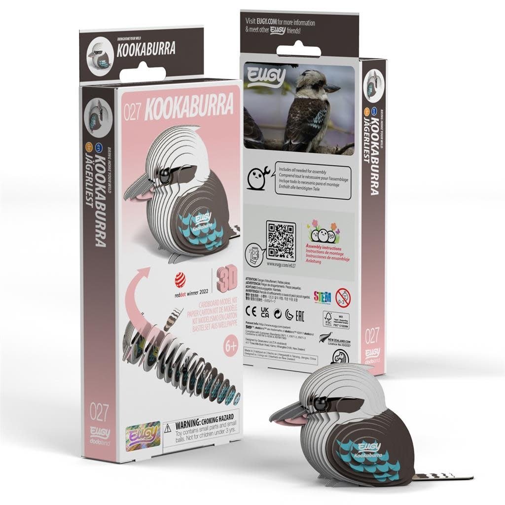 Eugy | 3D Cardboard Model Kit | Vogel | Kookaburra | Reuzen IJsvogel | 6+ - Kleine Eland