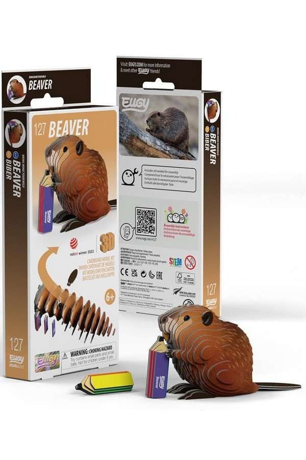 Eugy | 3D Cardboard Model Kit | Wild Life | Bever | 6+ - Kleine Eland