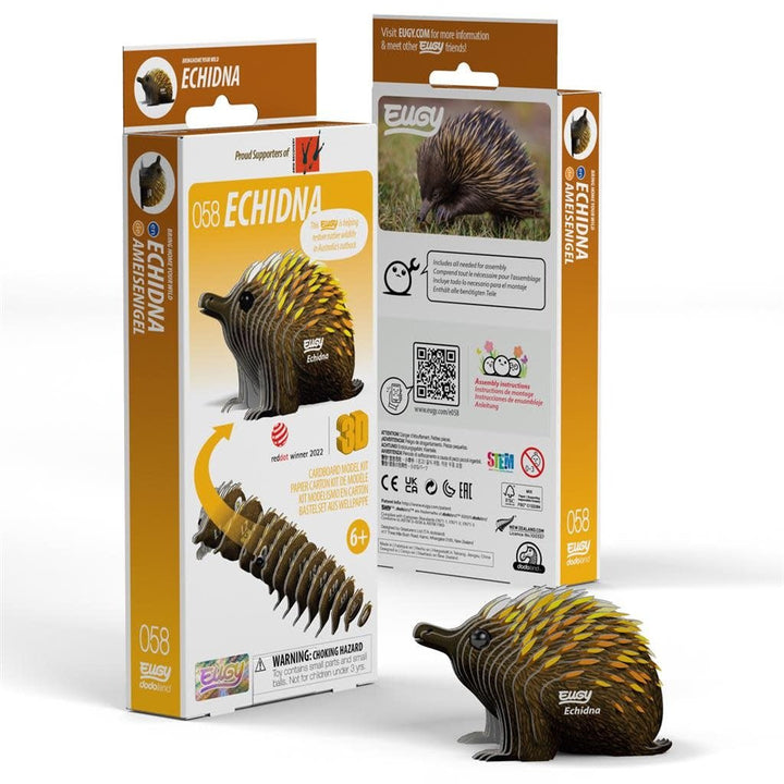 Eugy | 3D Cardboard Model Kit | Wild Life | Echydna - Mierenegel | 6+ - Kleine Eland