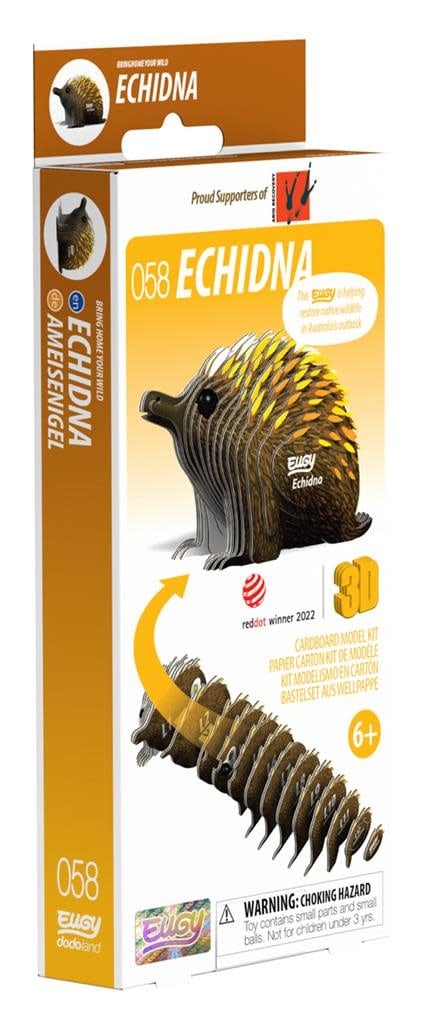 Eugy | 3D Cardboard Model Kit | Wild Life | Echydna - Mierenegel | 6+ - Kleine Eland
