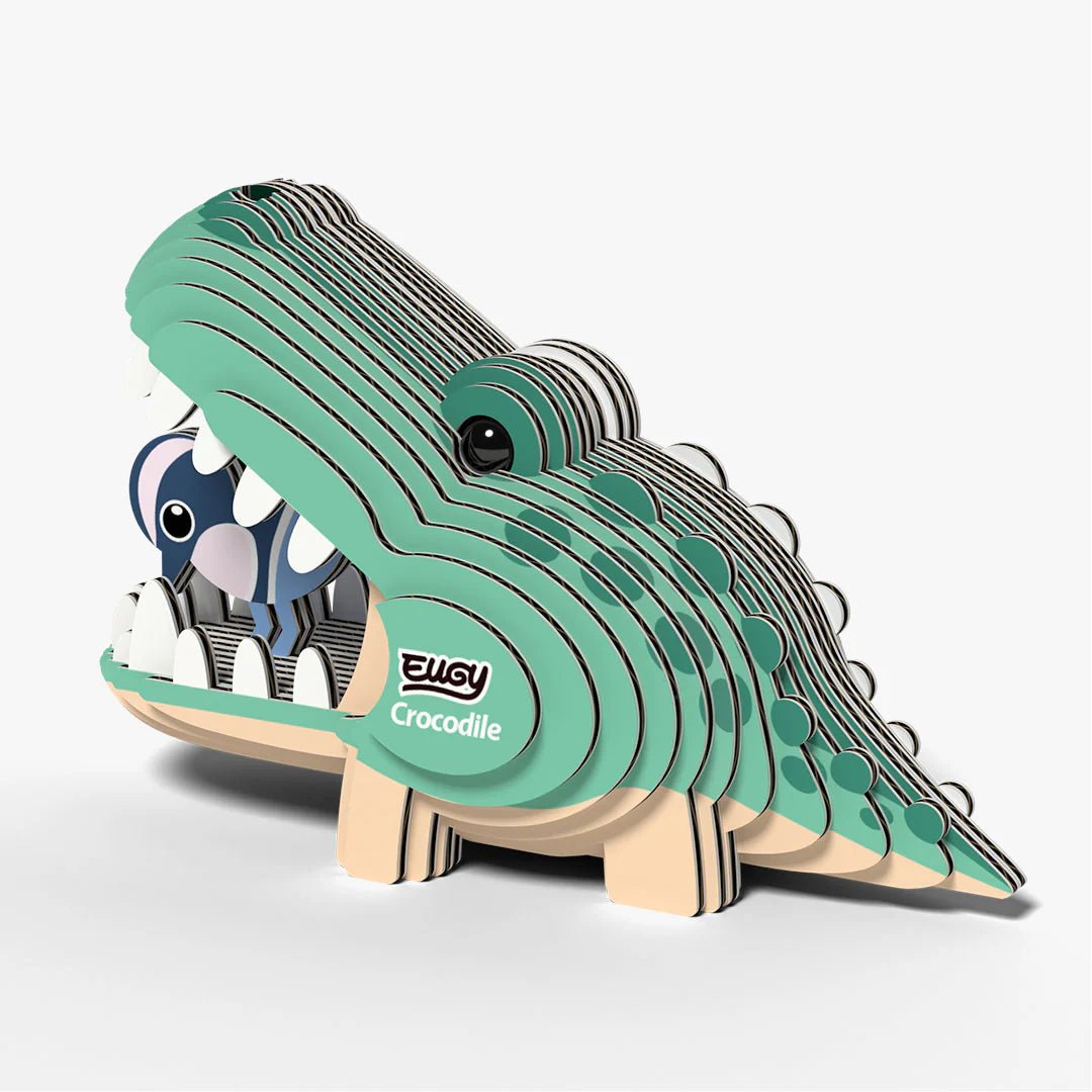 Eugy | 3D Cardboard Model Kit | Wild Life | Krokodil | 25 stukjes | 6+ - Kleine Eland