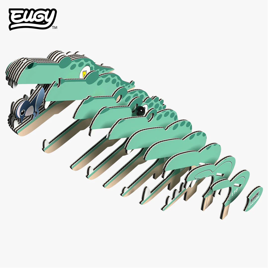 Eugy | 3D Cardboard Model Kit | Wild Life | Krokodil | 25 stukjes | 6+ - Kleine Eland