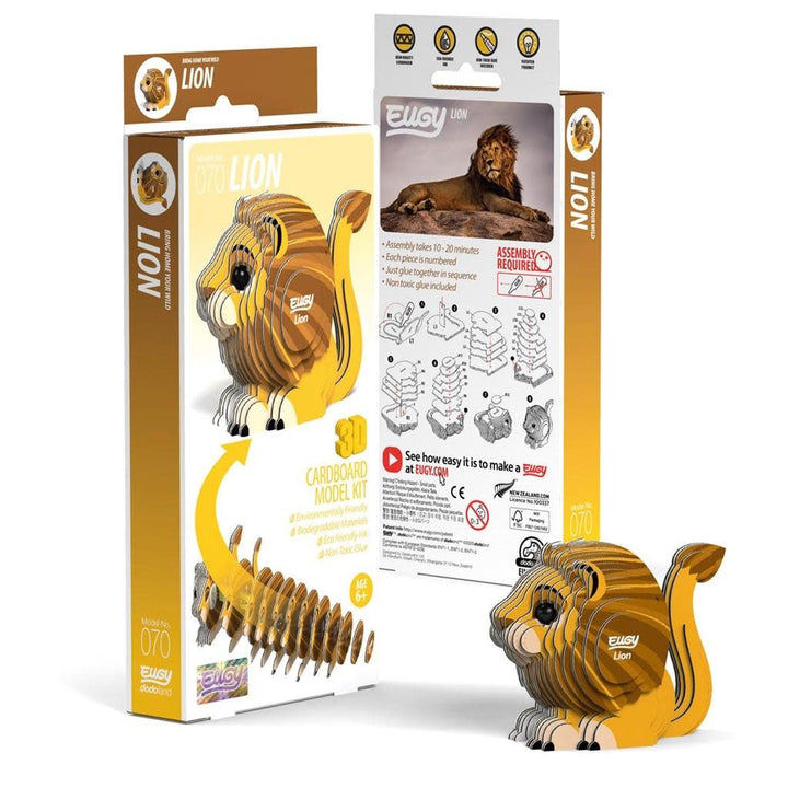 Eugy | 3D Cardboard Model Kit | Wild Life | Leeuw | 6+ - Kleine Eland
