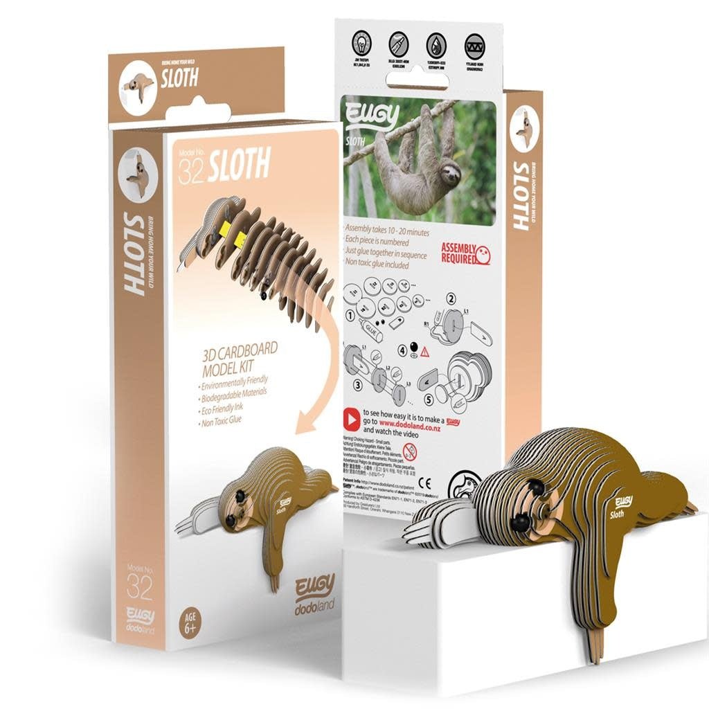 Eugy | 3D Cardboard Model Kit | Wild Life | Luiaard | 27 stukjes | 6+ - Kleine Eland