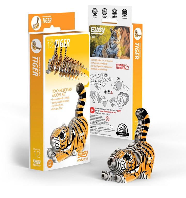 Eugy | 3D Cardboard Model Kit | Wild Life | Tijger | 6+ - Kleine Eland