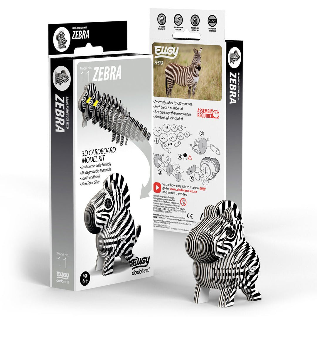 Eugy | 3D Cardboard Model Kit | Wild Life | Zebra | 6+ - Kleine Eland