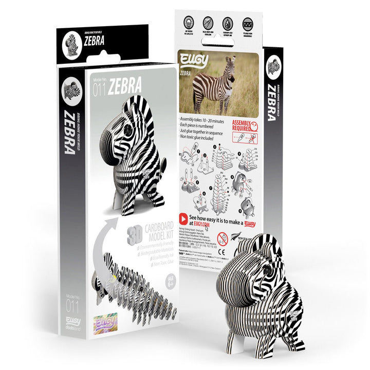 Eugy | 3D Cardboard Model Kit | Wild Life | Zebra | 6+ - Kleine Eland