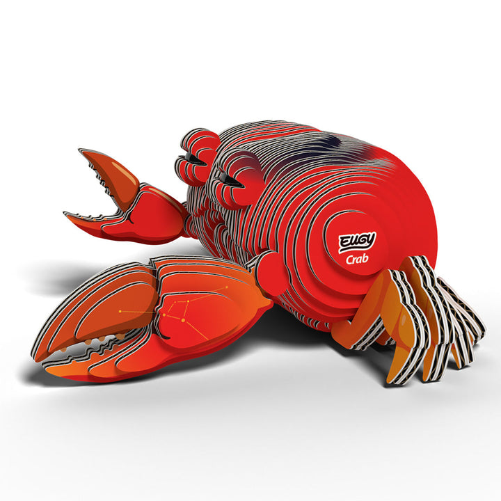 Eugy krab 3D model met rode schaal en scharen