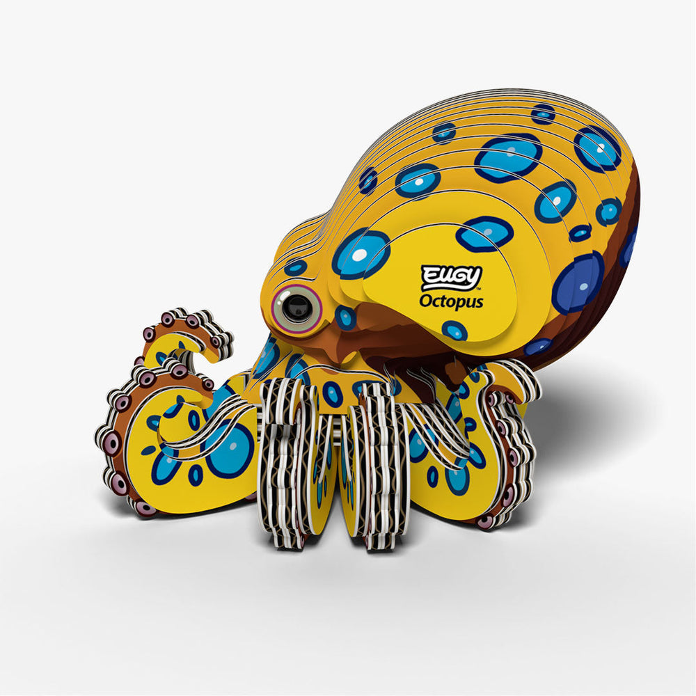 Eugy octopus 3D bouwpakket vanuit een andere hoek
