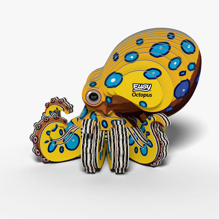 Eugy octopus 3D bouwpakket vanuit een andere hoek