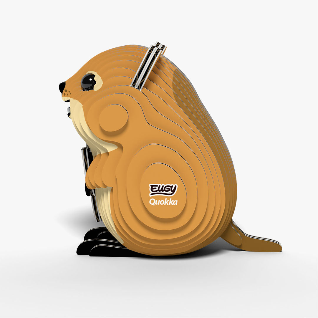 Eugy quokka 3D bouwpakket vanuit zijaanzicht