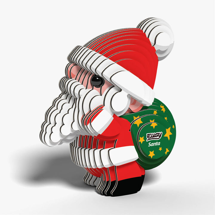 Eugy kerstman 3D model met rode jas en cadeautas