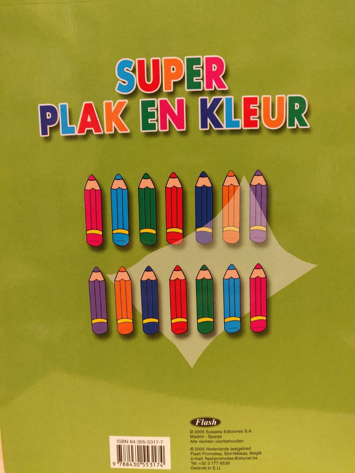 Flash | Kleurboek met 128 Stickers | Groene kaft | 3 - 6 jaar - Kleine Eland