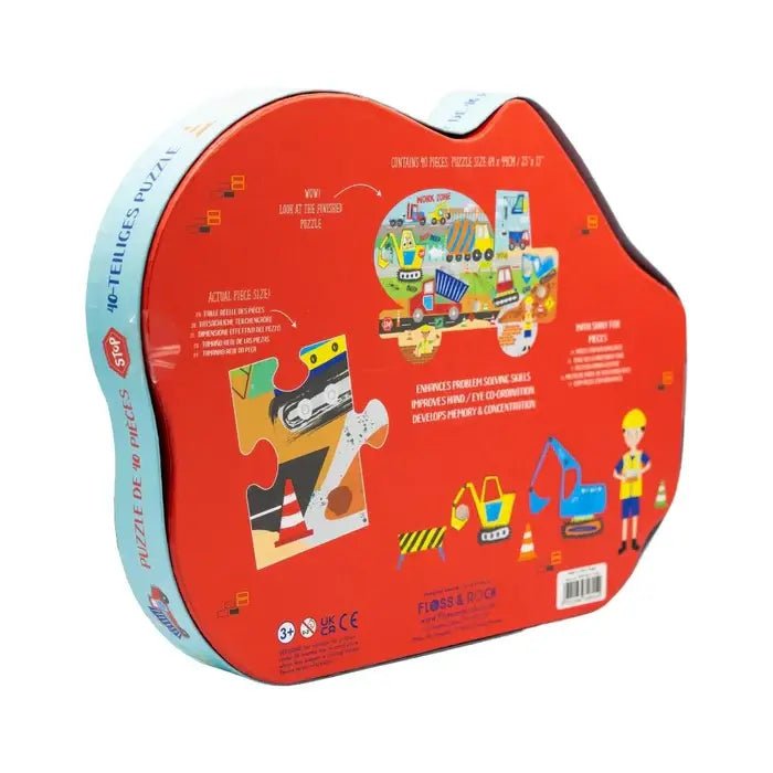 Floss &amp; Rock | Jigsaw Puzzle in Shaped Box | 40 delig | Construction | 3+ - Kleine Eland