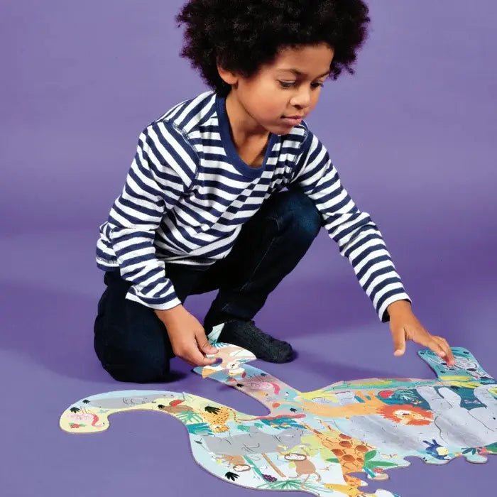 Floss &amp; Rock | Jigsaw Puzzle in Shaped Box | 40 delig | Jungle | 3+ - Kleine Eland