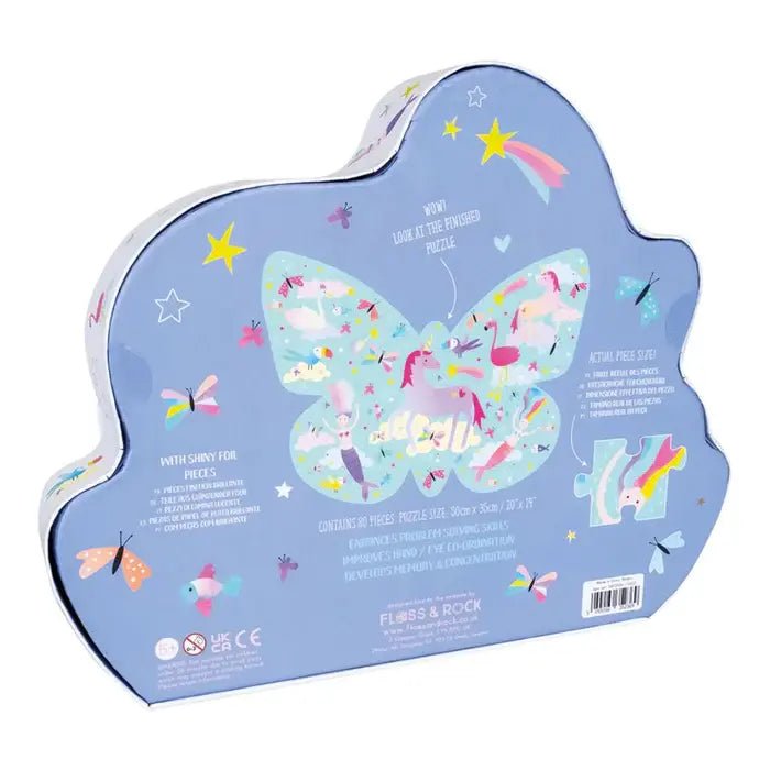 Floss &amp; Rock | Jigsaw Puzzle in Shaped Box | 80 delig | Fantasy | 5+ - Kleine Eland