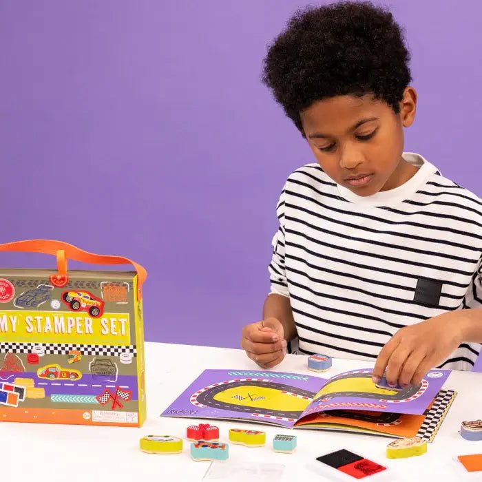 Floss &amp; Rock | My Stamper Set | 8 Wooden Stamps | Cars | 3+ - Kleine Eland