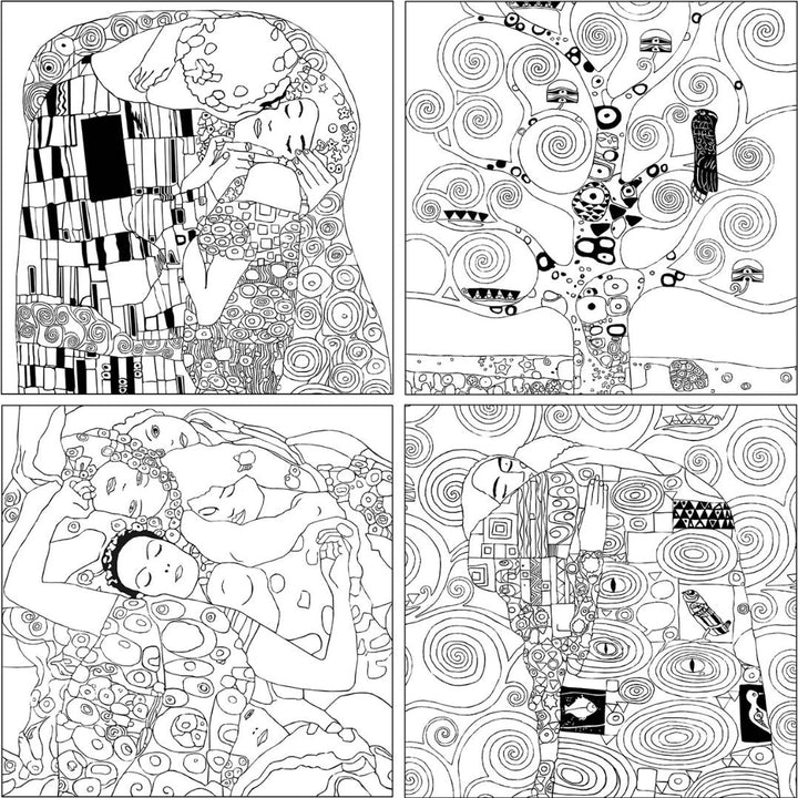 Fridolin Coloring Art Gustav Klimt 15 x 15 cm - Kleine Eland