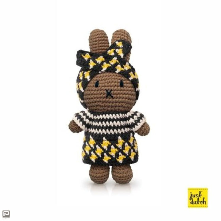 Gehaakte Knuffel | Melanie /Nina | Black Afro Outfit | 25 cm | 100 % Cotton | 0+ - Kleine Eland