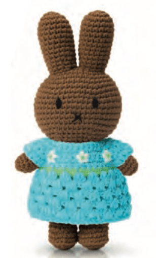Gehaakte Knuffel | Melanie /Nina | New Almond Blossom Dress | 25 cm | 100 % Cotton | 0+ - Kleine Eland