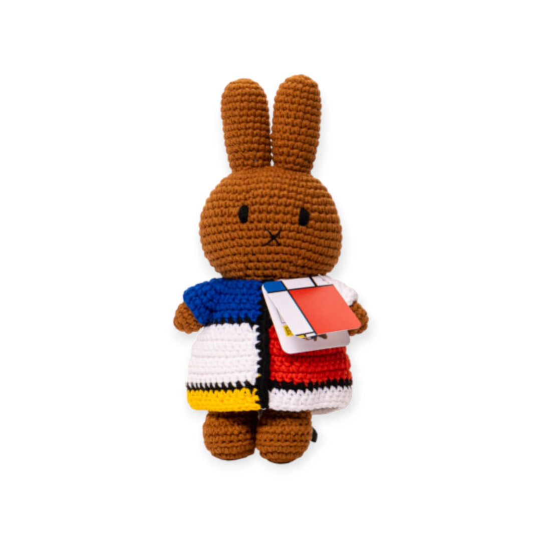 Gehaakte Knuffel | Melanie/Nina | Mondriaan Dress | 25 cm | 100 % Cotton | 0+ - Kleine Eland