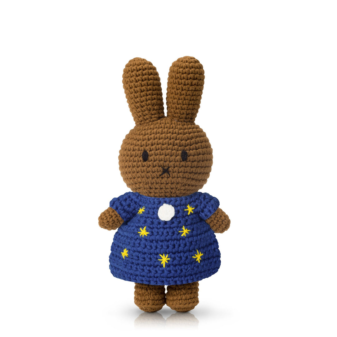 Gehaakte Knuffel | Melanie/Nina | Starry Night Dress (stars) | 25 cm | 100 % Cotton | 0+ - Kleine Eland