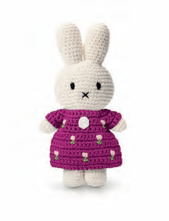 Gehaakte Knuffel | Miffy/Nijntje | Cerise Tulip Dress | 25 cm | 100 % Cotton | 0+ - Kleine Eland