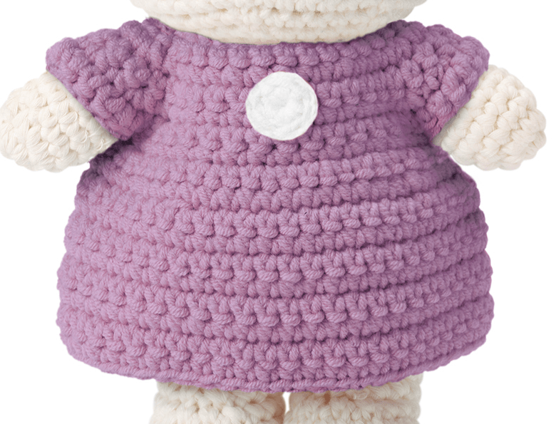 Gehaakte Knuffel | Miffy/Nijntje | Clothing | Lilac Dress | 25 cm | 100 % Cotton | 0+ - Kleine Eland