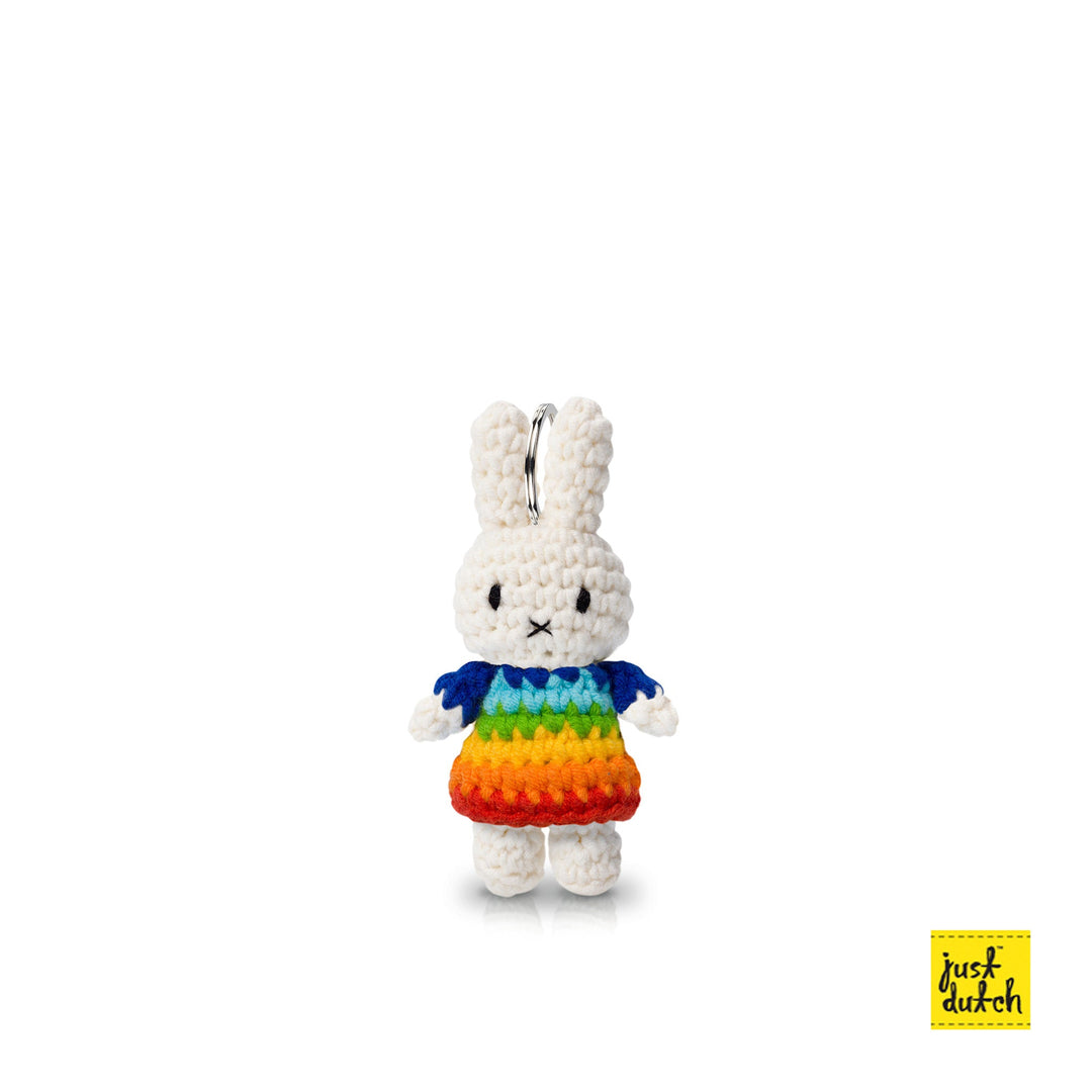 Gehaakte Knuffel | Miffy/Nijntje | Key Hanger | Rainbow | 11 cm | 100 % Cotton | 3+ - Kleine Eland