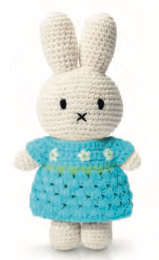 Gehaakte Knuffel | Miffy/Nijntje | New Almond Blossom Dress | 25 cm | 100 % Cotton | 0+ - Kleine Eland