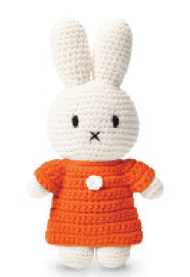 Gehaakte Knuffel | Miffy/Nijntje | Orange Dress | 25 cm | 100 % Cotton | 0+ - Kleine Eland