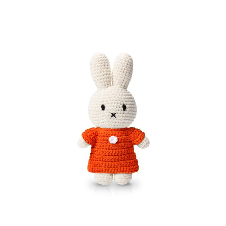 Gehaakte Knuffel | Miffy/Nijntje | Orange Dress | 25 cm | 100 % Cotton | 0+ - Kleine Eland