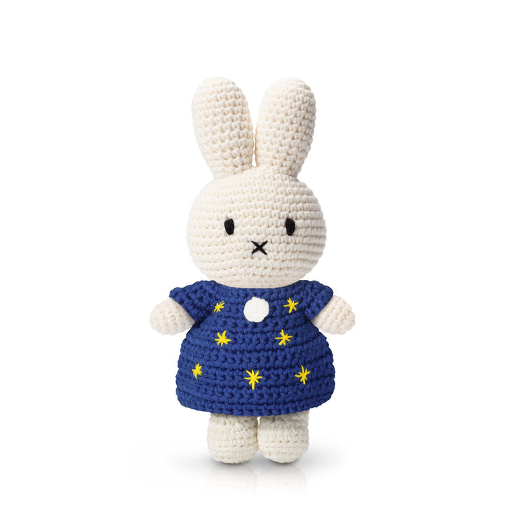 Gehaakte Knuffel | Miffy/Nijntje | Starry Night Dress (stars) | 25 cm | 100 % Cotton | 0+ - Kleine Eland