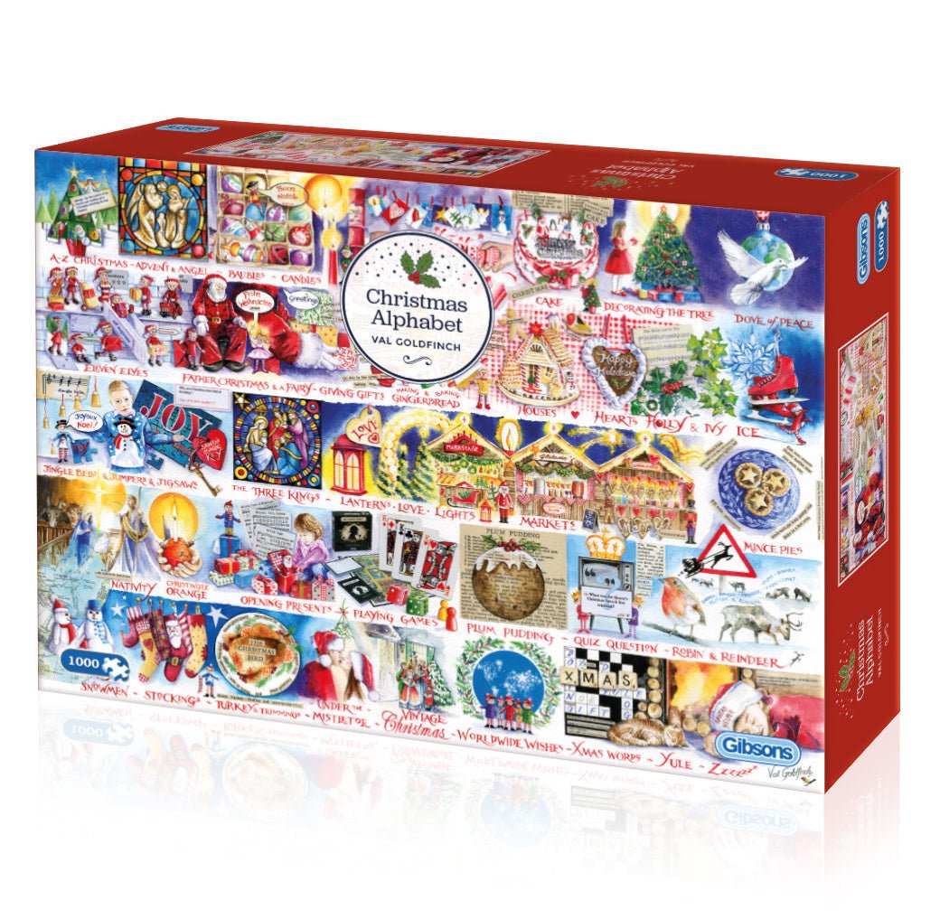 Gibsons Puzzel | Val Goldfinch | Christmas Alphabet | 1000 stukjes - Kleine Eland