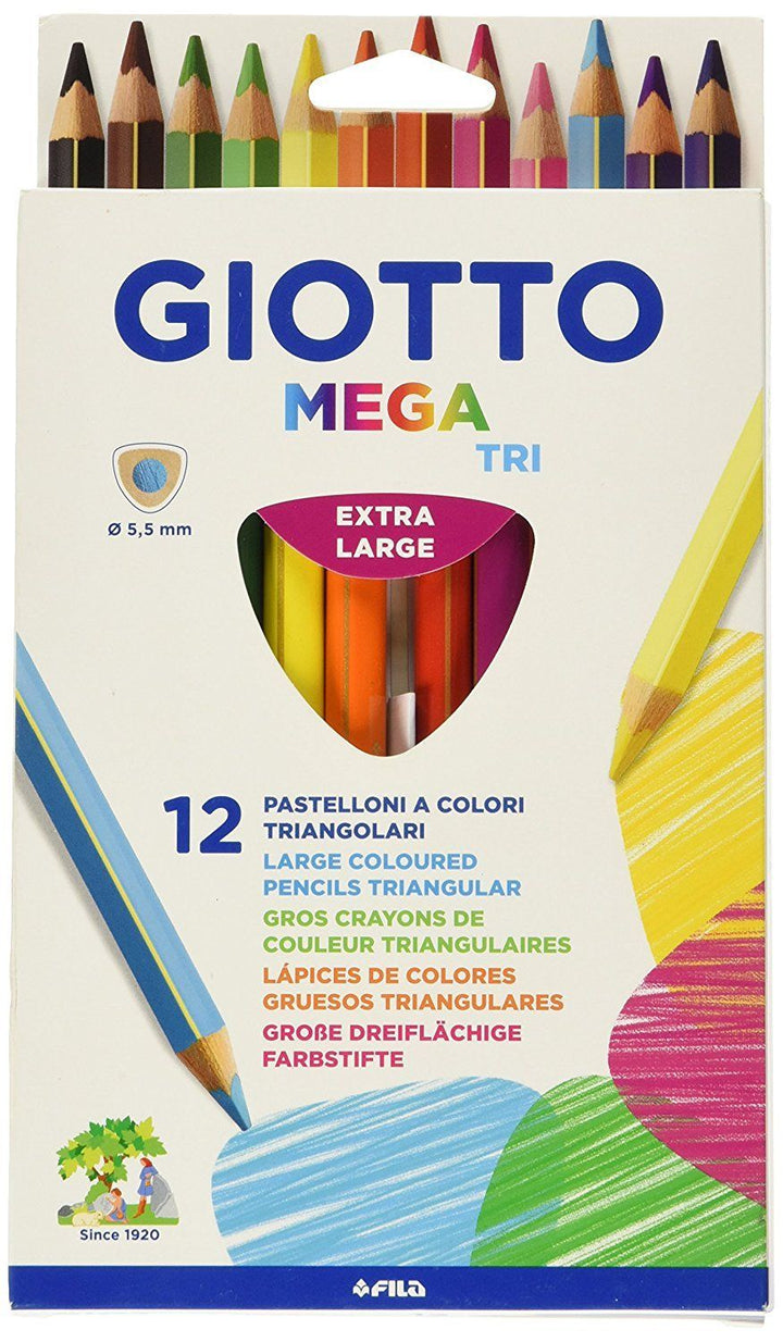 Giotto | Mega-Tri Potloden | 12 stuks | 3+ - Kleine Eland