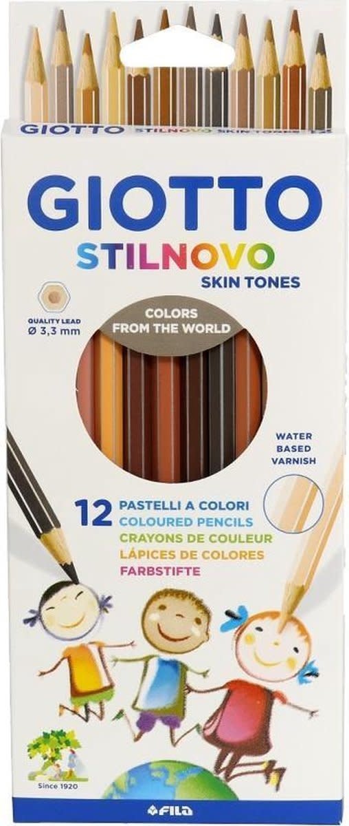 Giotto | Stilnova Potloden | Huidskleuren | 12 stuks | 3+ - Kleine Eland