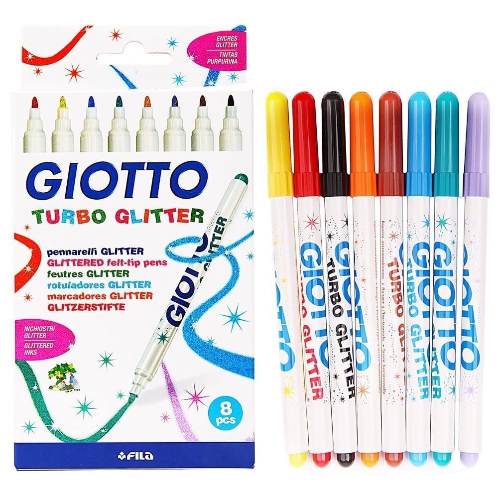 Giotto | Turbo Glitter Viltstift | 8 stuks | 3+ - Kleine Eland