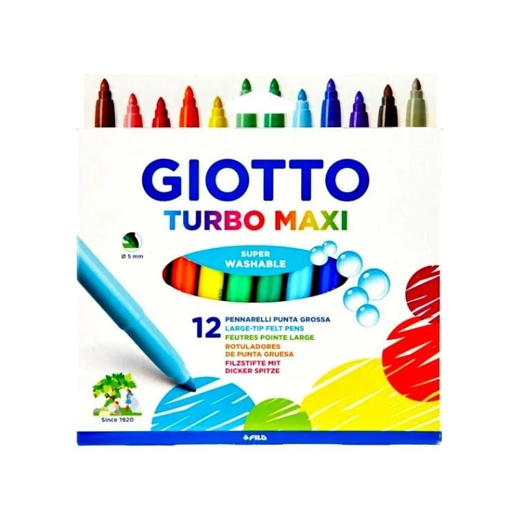 Giotto | Turbo Maxi Viltstiften | 12 stuks | 3+ - Kleine Eland