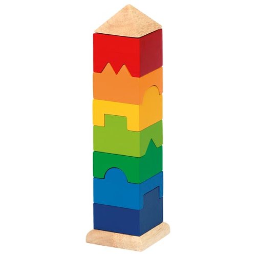 Goki Stapelturm aus Holz mit bunten Formen