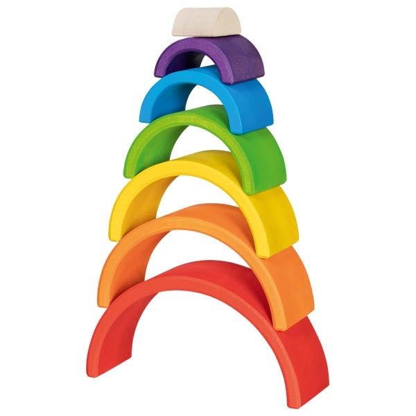 Goki | Evolution | Houten Regenboog | 7-delig | 19 cm | 2+ - Kleine Eland